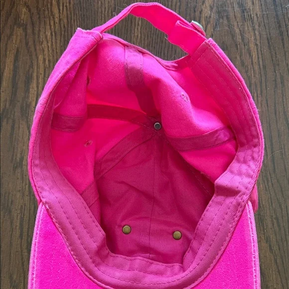 Upcycled Louis Vuitton Vibrant Pink Hat with Logo Patch - Picture 2 of 4
